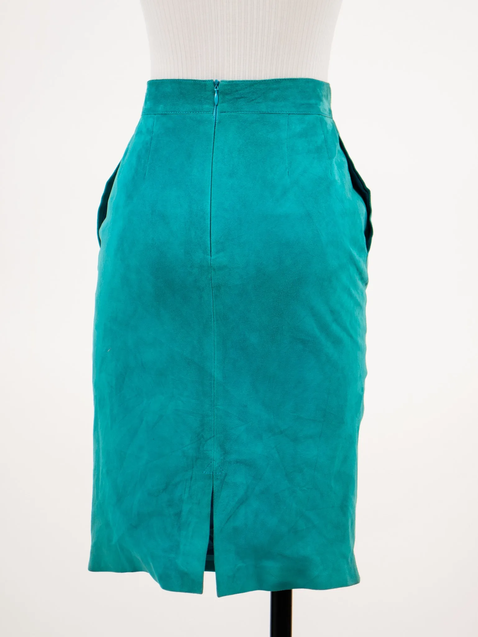 1990's XS designer suede pencil skirt