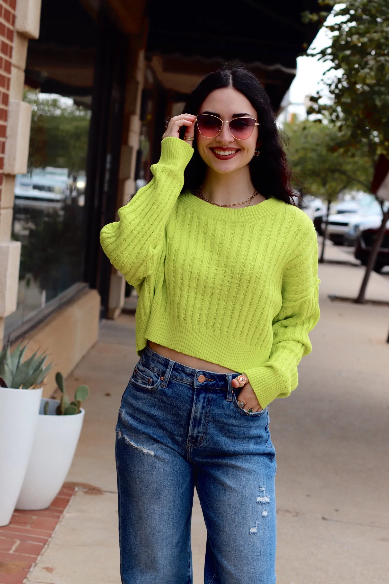 Baylee Knit Sweater   Lime