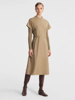 Cashmere & Wool Double-Layer Pieces Dress