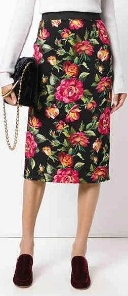 Floral Print Pencil Skirt