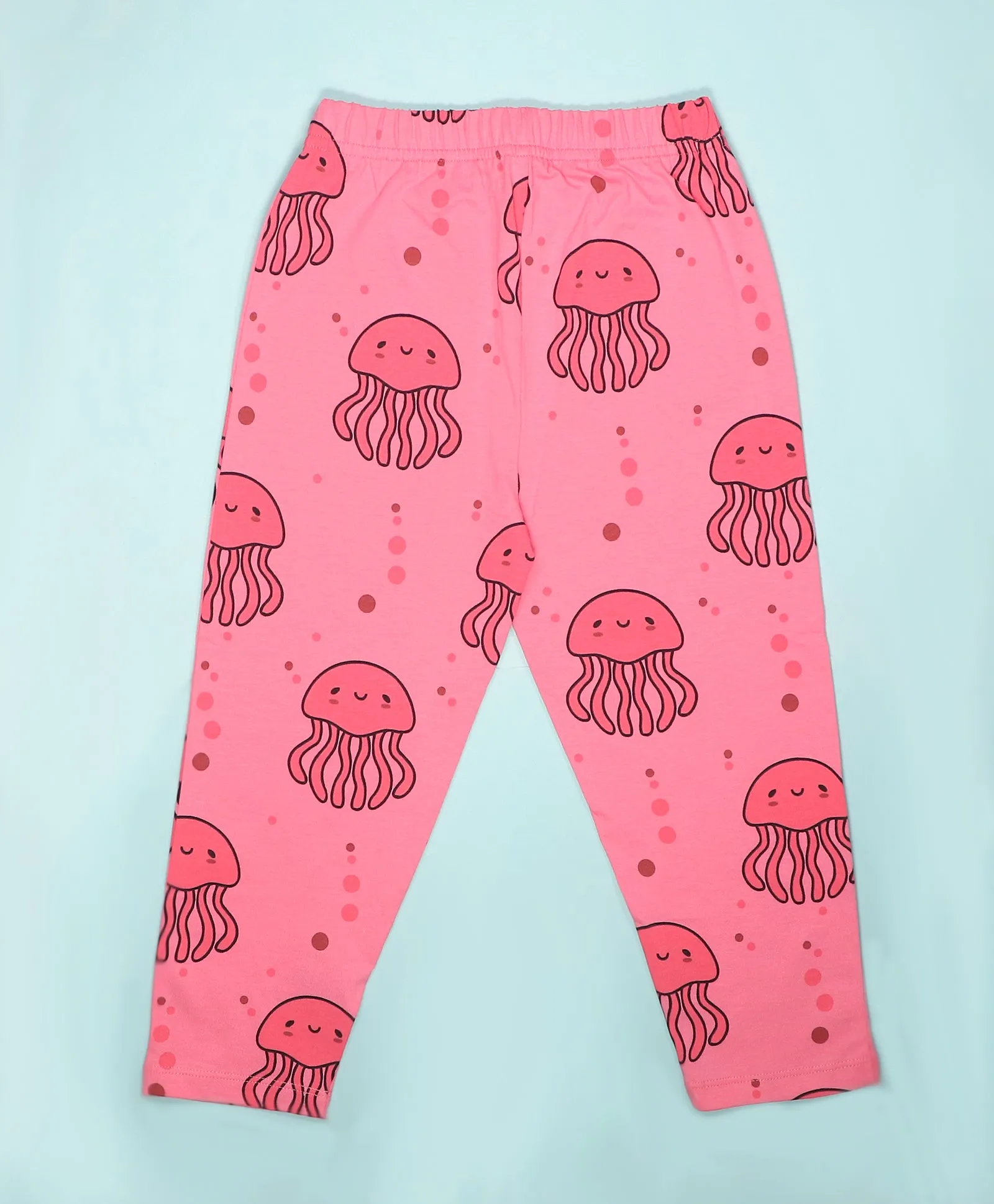 Jelly Fish Pattern Full Sleeves T-Shirt & Pajama Set